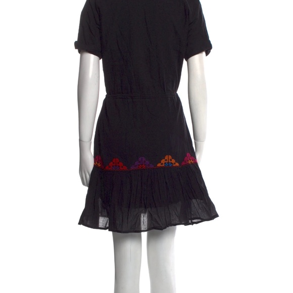 CAROLINA K Natalie Black Embroidered Shirt Dress Size Medium - Picture 2 of 11